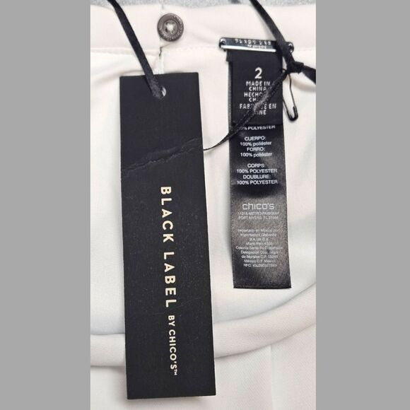 BLACK LABEL BY: CHICO'S Women's Size Lg. Cream Colored Pleated Dressy Blouse. - Picture 10 of 15